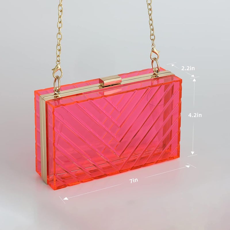 WJCD Clear Purses For Women Acrylic Clear Clutch Bag Stadium Approved - Image 2